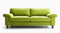 Contemporary green textile sofa on white background. Royalty Free Stock Photo
